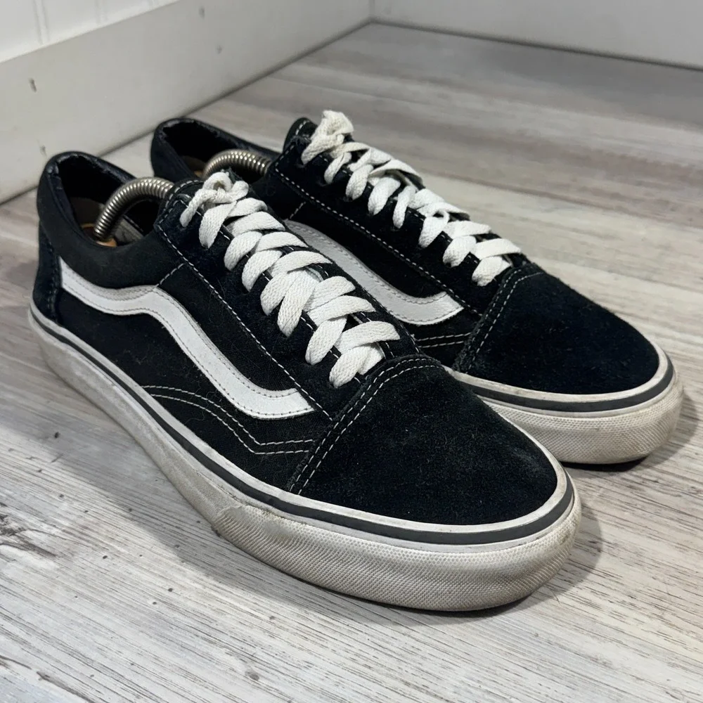 Vans Shoes Mens Sz 6.5 Old Skool Black White Suede Athletic Skateboard Sneakers